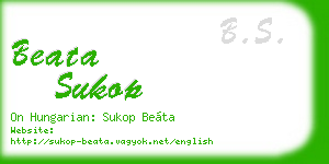 beata sukop business card